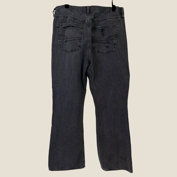 American Eagle 90s Bootcut Jeans Womens Black Cotton Blend Size 14 Short - Picture 6 of 12